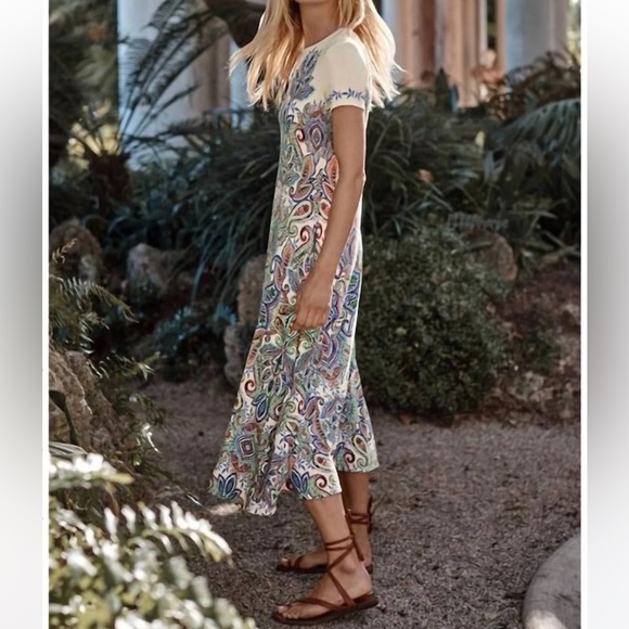 🆕Johnny Was - THE JANIE FAVORITE CAP SLEEVE DRESS Size X-Small NWT - Picture 2 of 13